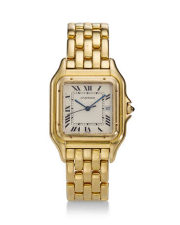 CARTIER, REF. 883968, PANTHÈRE, A FINE 18K YELLOW GOLD CUSHION-SHAPED QUARTZ WRISTWATCH WITH DATE - фото 1