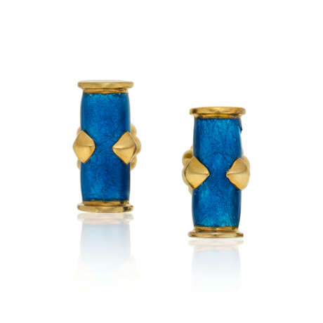 NO RESERVE | TIFFANY & CO., JEAN SCHLUMBERGER ENAMEL AND GOLD CUFFLINKS - Foto 9