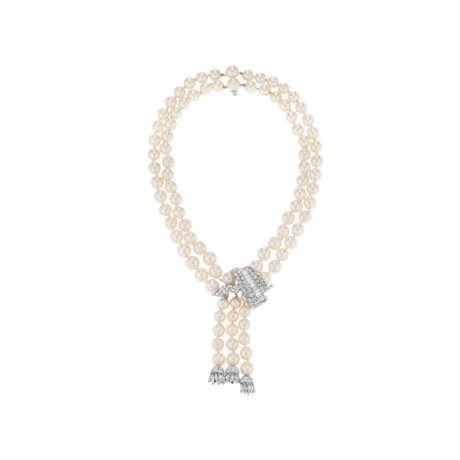 CULTURED PEARL AND DIAMOND 'TASSEL' NECKLACE MOUNTED BY VERDURA - Foto 1