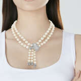 CULTURED PEARL AND DIAMOND 'TASSEL' NECKLACE MOUNTED BY VERDURA - Foto 2
