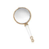 NO RESERVE | STERLÉ ROCK CRYSTAL, DIAMOND AND GOLD HAND MIRROR - Foto 1
