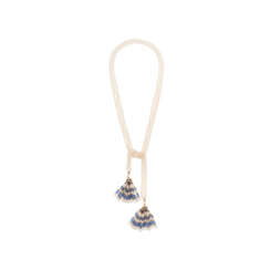 SEAMAN SCHEPPS CULTURED PEARL, SAPPHIRE, AND MOTHER-OF-PEARL TASSEL NECKLACE