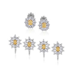 TIFFANY & CO. COLORED DIAMOND AND DIAMOND DRESS-SET