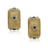 NO RESERVE | BUCCELLATI EMERALD AND SAPPHIRE EARRINGS - фото 1