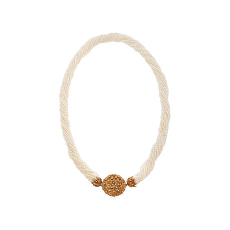 NO RESERVE | BUCCELLATI SEED PEARL AND DIAMOND NECKLACE - Foto 1