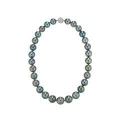 ASSAEL GRAY CULTURED PEARL AND DIAMOND NECKLACE