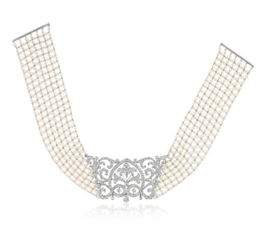 NO RESERVE | SEED PEARL AND DIAMOND CHOKER - фото 3