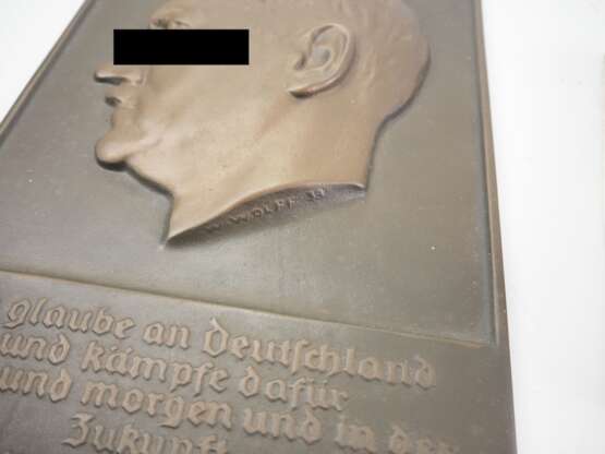 Adolf Hitler Eisenguss Plakette. - Foto 2