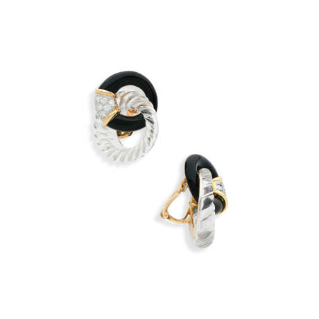 BOUCHERON PARURE TRANSFORMABLE CRISTAL DE ROCHE, ONYX ET DIAMANTS - photo 5