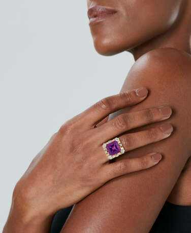 BAGUE AMÉTHYSTE ET DIAMANTS - Foto 5