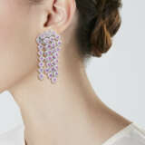 ENSEMBLE COLLIER DRAPERIE ET BOUCLES D'OREILLES SAPHIRS DE COULEUR ET DIAMANTS - photo 9