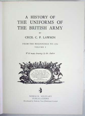 C.C.P. Lawson : A history of the uniforms of the British Army from the beginnings to 1760. Volume 1-5. - Foto 3