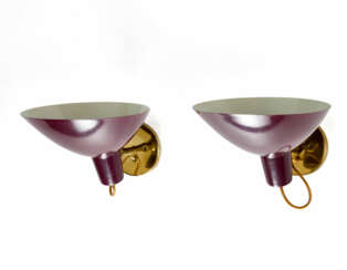 Pair of wall lamps with reflector model "2"