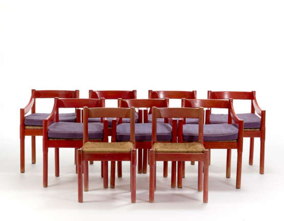 Lot consisting of two chairs and seven armchairs - фото 1