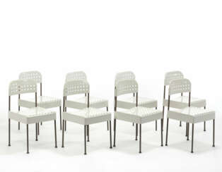 Group of eight chairs model "Box"