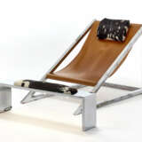 Armchair and bright footrest model "Mies" - photo 1