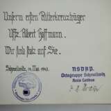 Hitler, Adolf : Mein Kampf Jubiläumsausgabe - Widmung Ritterkreuzträger Uffz. Albert Hoffmann - photo 2
