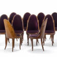 Group of ten chairs, veneered and inlaid with different precious woods and mother-of-pearl - Auction archive