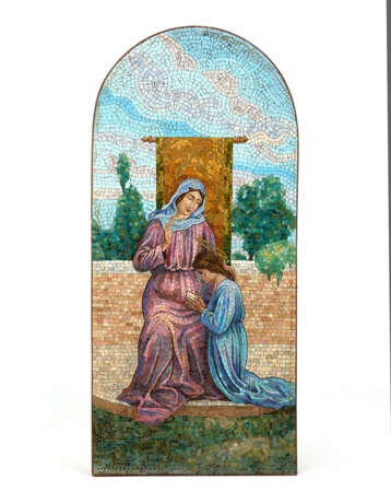 Mosaic with polychrome glass tiles depicting The Education of the Virgin - photo 1