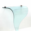 Curved and ground crystal console table shaped into a triangle, brass and metal fixing studs - Prix ​​des enchères