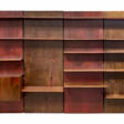 Four-span bookcase with bar cabinet and sixteen shelves - Auktionsarchiv