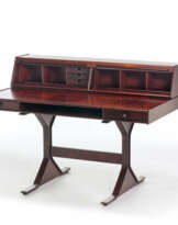 Desk with two drawers and shelf with roller shutter document holder model