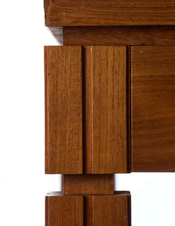Large solid wood and veneer center desk with three undermount drawers - photo 2