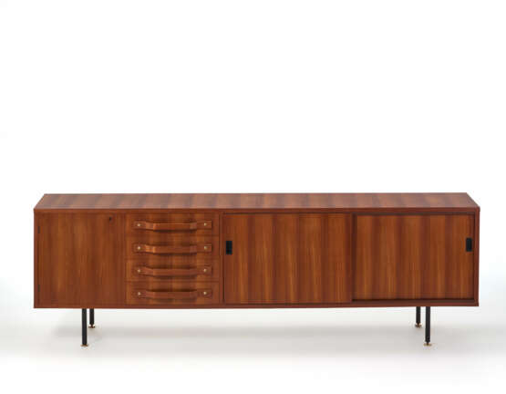 Sideboard with sliding and pivot door cabinets, five drawers | - photo 1