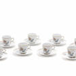 Coffee service consisting of eight cups with saucers, in polychrome painted porcelain with floral motifs - Auktionspreise