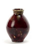 Pierre-Adrien Dapayrat ( 1844-1910 ). Glazed ceramic vase with red, green and beige drippings