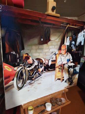 Are you going to race? And what! Leinwand auf dem Hilfsrahmen Ölfarbe Pop Art Porträt Ukraine 2021 - Foto 2