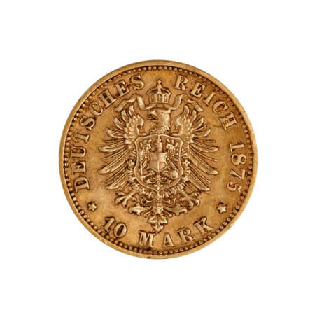 Bayern/GOLD - 10 Mark 1875 D Ludwig II. - фото 2