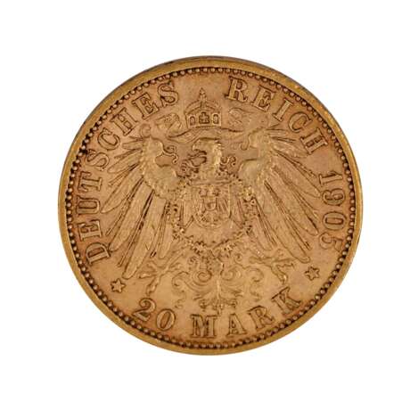 Bayern/GOLD - 20 Mark 1905 D Otto - photo 2