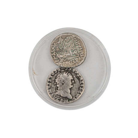 Antike Münzen - 2tlg. Konvolut Römische Kaiserzeit und Partherreich 1 x Römisches Kaiserreich - Foto 2