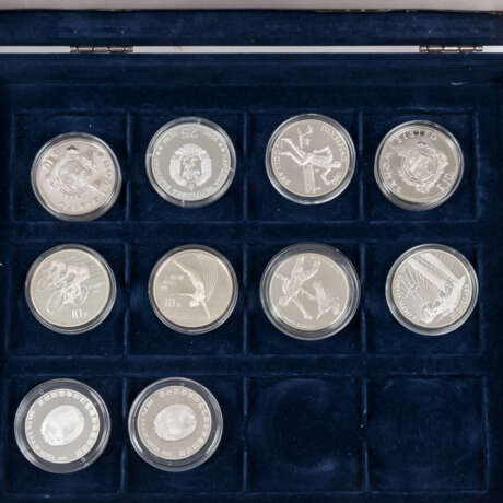 22 Silbergedenkmünzen "Olympische Spiele 1992" - dabei u.a. 6 x Frankreich - 100 Francs der Jahre 1989 (1x)/ 1990 (4x)/ - Foto 3