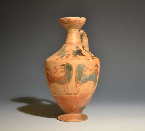 Euboean Lekythos With Griffins Keramik Schwarz-Figurig Schwarzfiguriger Stil antiquities Boeotia Archaische Zeit 550 B.C. - Foto 1