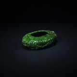 A SPINACH-GREEN JADE `CHRYSANTHEMUM` WASHER - photo 1