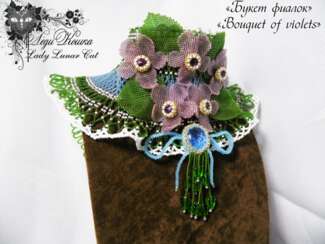Necklace "Bouquet of violets"
