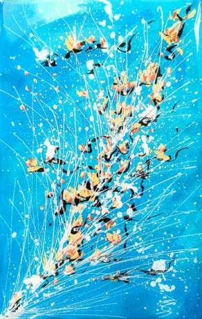 ЦВЕТУЩАЯ ПОД СНЕГОМ Panneau de bois Peinture à l'acrylique Expressionnisme abstrait фантазийная композиция Russie 2022 - photo 1