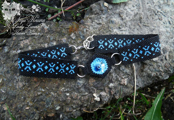 “Choker Sapphire” Beads Bead embroidery 2018 - photo 1