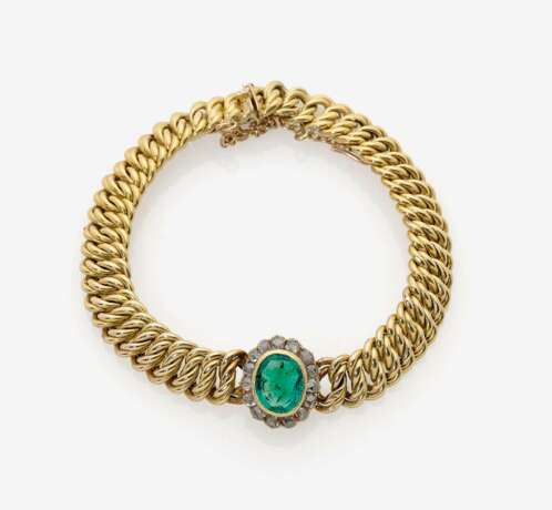Armband mit Smaragd und Diamanten - Foto 1