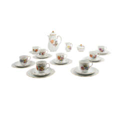 LUDWIGSBURG 26-piece coffee service persons 'flower bouquet', 20th c.