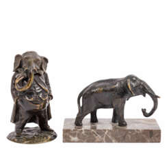 STEVENS and others, set of 2 elephant figures, 19th/20th c.,