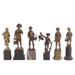 BECK, ERNST u.a. 20th century, set of 6 boy figures.