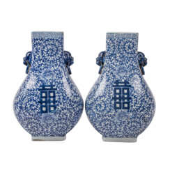 Pair of blue and white vases. CHINA.