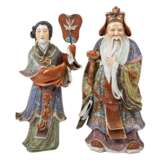 Pair of porcelain figures: the earth god Tudigong and his wife Tupido. CHINA. - Foto 1