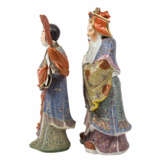 Pair of porcelain figures: the earth god Tudigong and his wife Tupido. CHINA. - Foto 2