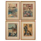 Set of woodblock prints 4 pcs, JAPAN: - photo 1