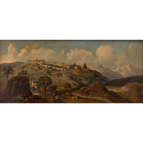 PAINTER OF THE 19th CENTURY, "View of a fortified city in North Africa", - Foto 2