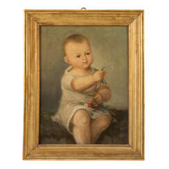 MONOGRAMMIST OF THE 19th CENTURY "Little boy with flowers".